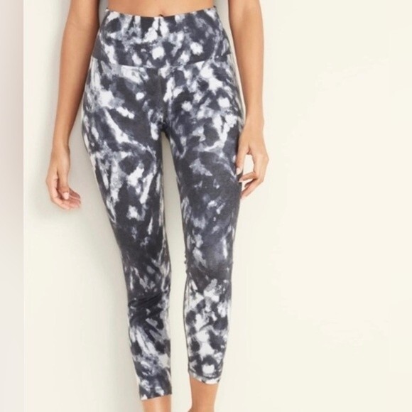 Old Navy active gray and white tie dye leggings size small NWOT - Picture 1 of 3
